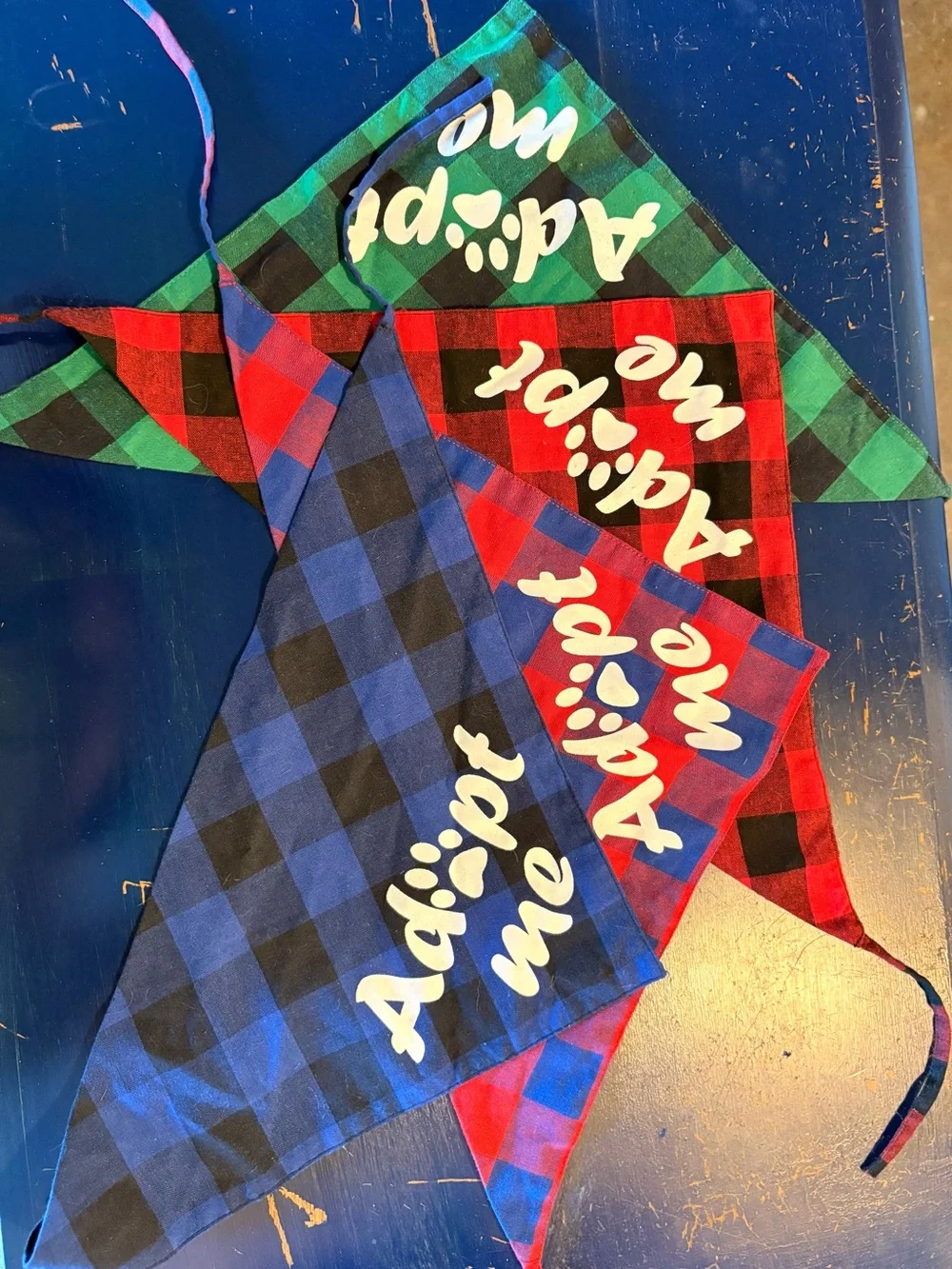 Plaid 'Adopt Me' dog Bandanas